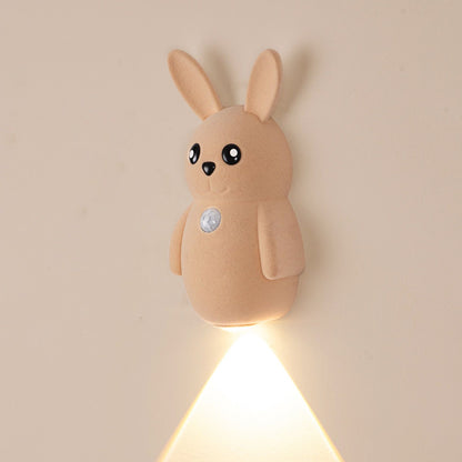 Adorable bunny-shaped motion sensor wall light with magnetic mounting, flicker-free LED, and three color temperatures—perfect for bedrooms, hallways, and staircases to create a warm, hands-free glow at night. (Grey, 2PCS)