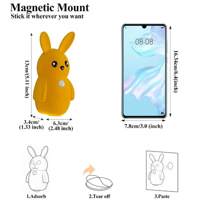 Adorable bunny-shaped motion sensor wall light with magnetic mounting, flicker-free LED, and three color temperatures—perfect for bedrooms, hallways, and staircases to create a warm, hands-free glow at night. (Pink, 2PCS)