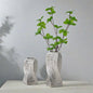 Silver Abstract Twisted Ceramic Vase - Artistic Minimalist Flower Holder for Home Decor (20x10x10cm)
