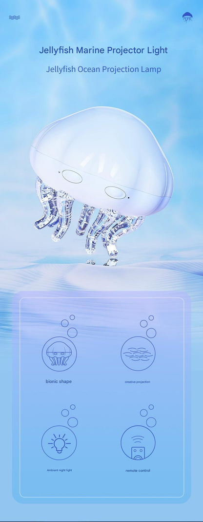 Jellyfish Ocean Wave Projector Night Light - USB Powered , 2 Timer Settings, Dual Mode Projection and Night Light, Romantic Bedroom Decor, Kids Gift